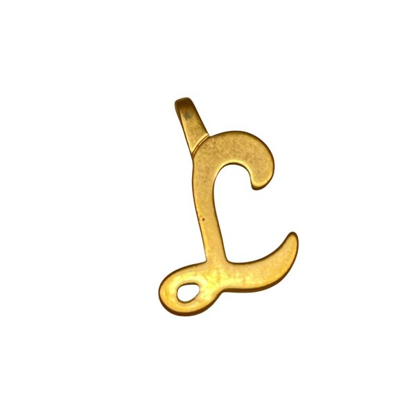 Gold-Tone Initial "L" Pendant & Vintage Style Filigree Dangle Charm Set - Picture 2 of 5